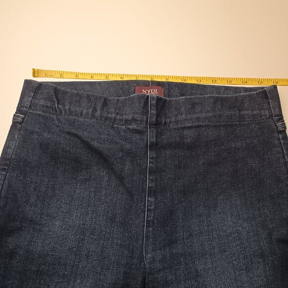 NYDJ Pull-On Jeans Size L High Rise Boot Cut Dark Wash - Picture 6 of 9